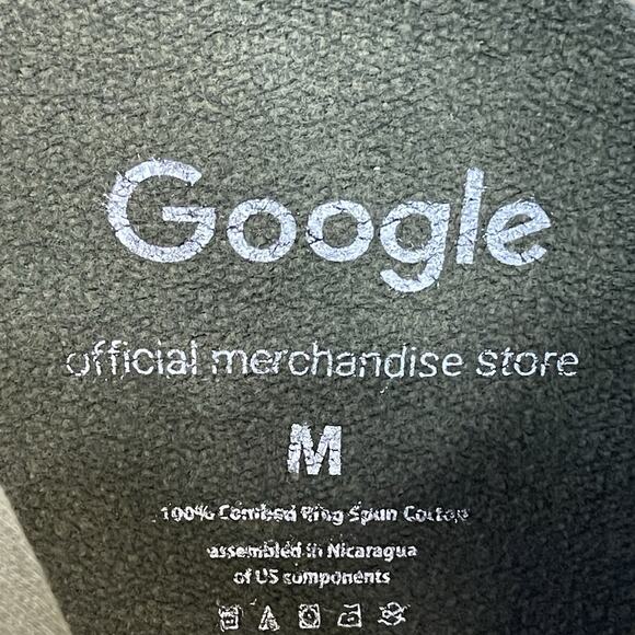 Google Hoodie Mens M Green Regular Fit Logo Print Pockets Pullover Sweatshirt - Picture 3 of 10
